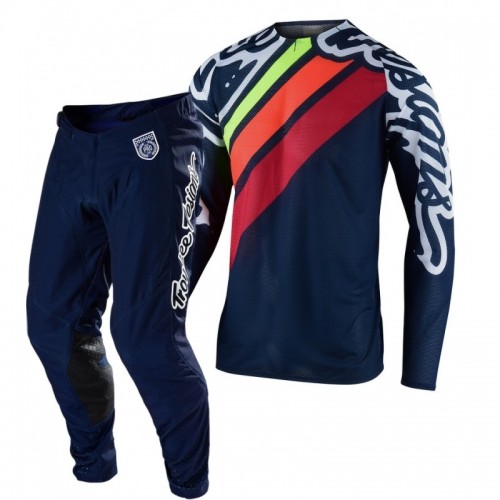 CONJUNTO TROY LEE DESIGNS 2021 SE PRO AIR SECA 2.0 - NAVY / LARANJA